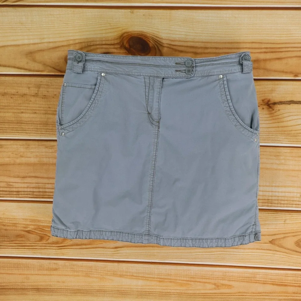 Perfect Poplin by Avenue Short Skort Womens Size‎ 14 Gray Cotton Blend Pockets